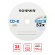 Диски CD-R SONNEN, 700 Mb, 52x, Cake Box (упаковка на шпиле) КОМПЛЕКТ 25 шт., 513531