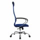 Кресло офисное МЕТТА 'SU-B-8' хром, ткань-сетка, сиденье мягкое, синее