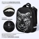Ранец BRAUBERG SHINY, 2 отделения, с брелоком, 'Тигр', СВЕТЯЩИЙСЯ РИСУНОК, 38х28х14 см, 270698
