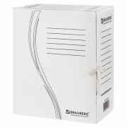 Папка архивная с завязками А4(325х260 мм), 150 мм, до 1400 листов, плотная, микрогофрокартон, БЕЛАЯ, BRAUBERG, 126513