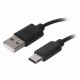 Кабель USB 2.0-Type-C, 1 м, SONNEN Economy, медь, для передачи данных и зарядки, черный, 513117