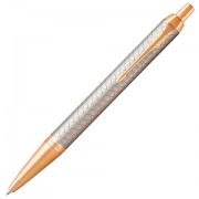 Ручка шариковая PARKER 'IM Premium Warm Silver GT', корпус серебристый матовый с гравировкой, позолоченные детали, синяя, 1931687
