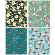 Тетради ДЭК А5 48 л. КОМПЛЕКТ 4 шт., BRAUBERG, гребень, клетка, TWIN лак, 'Карпы Кои', 404661