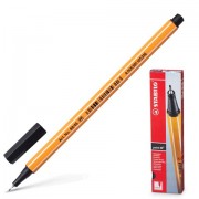 Ручка капиллярная STABILO 'Point', ЧЕРНАЯ, корпус оранжевый, линия письма 0,4 мм, 88/46