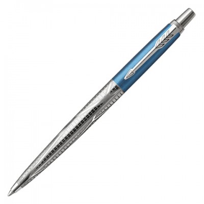 Ручка шариковая PARKER 'Jotter London Architecture Modern Blue', корпус голубой, нержавеющая сталь, синяя, 2025828