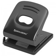 Дырокол металлический BRAUBERG 'Office style', до 30 листов, черный, 273954