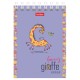 Блокнот МАЛЫЙ ФОРМАТ А7, 60 л., гребень, картон, клетка, HATBER, 'Веселый жираф', 081165, 60Б7В1гр