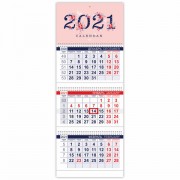 Календарь квартальный с бегунком, 2021 год, 3-х блочный, 3 гребня, 'ОФИС', 'Нежные цветочки', HATBER, 3Кв3гр3_23509