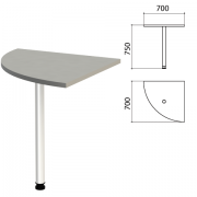 Стол приставной угловой 'Этюд', 700х700х750 мм, цвет серый (КОМПЛЕКТ)