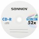 Диски CD-R SONNEN, 700 Mb, 52x, Cake Box (упаковка на шпиле) КОМПЛЕКТ 100 шт., 513533