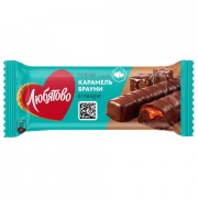 Печенье глазированное ЛЮБЯТОВО с карамелью со вкусом брауни, 50 г, 12119598