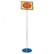 Стойка-инфодержатель напольная (ценникодержатель), 210x300 мм, А4, сталь, СИНЯЯ, BRAUBERG, 291034