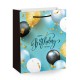 Пакет подарочный (1 штука) 18х10х23 см (M), 'Happy Birthday', ассорти, глиттер, фольга, ЗОЛОТАЯ СКАЗКА, 700806