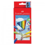 Карандаши цветные утолщенные FABER-CASTELL 'Jumbo' 10 цветов, трехгранные, с точилкой, 116510