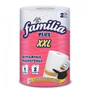Полотенце бумажное двухслойное 25 метров, FAMILIA 'XXL', отрыв 1/2 листа, 100% целлюл, 5084121