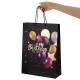 Пакет подарочный (1 штука) 33x13x45 см (XL), 'Happy Birthday', черный, фольга, ЗОЛОТАЯ СКАЗКА, 700857