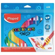 Восковые мелки MAPED (Франция) 'Color'peps Twist', 24 цвета, выкручивающиеся в пластиковом корпусе, 860624