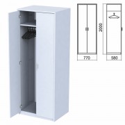 Шкаф для одежды 'Арго', 770х580х2000 мм, серый (КОМПЛЕКТ)
