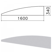 Экран - перегородка 'Монолит', 1600х16х340 мм, БЕЗ ФУРНИТУРЫ (код 640237), серый, ЭМ22.11
