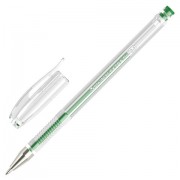 Ручка гелевая BRAUBERG 'EXTRA', ЗЕЛЕНАЯ, корпус прозрачный, узел 0,5мм, линия 0,35мм, 143904