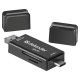 Картридер DEFENDER Multi Stick, USB 2.0, microUSB, Type-C, порты SD, micro SD, черный, 83206