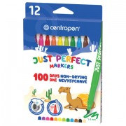 Фломастеры 12 ЦВЕТОВ CENTROPEN 'Just Perfect', смываемые, устойчивы к высыханию, 2510/12KK, 725101201