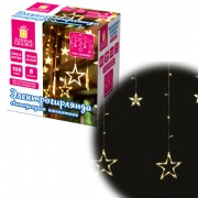 Электрогирлянда-занавес комнатная 'Звезды' 3х0,5 м, 108 LED, теплый белый, 220 V, ЗОЛОТАЯ СКАЗКА, 591354