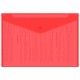 Папка-конверт с кнопкой прозрачная А4, BRAUBERG 'UNIVERSAL', до 100 листов, красная, 0,15 мм, 273073
