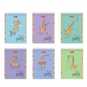 Блокнот МАЛЫЙ ФОРМАТ А7, 60 л., гребень, картон, клетка, HATBER, 'Веселый жираф', 081165, 60Б7В1гр