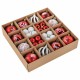 Шары ёлочные НАБОР 44 шт., 6 см/3 см,'Red&White', красные/белые, пластик, ЗОЛОТАЯ СКАЗКА, 592166