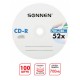 Диски CD-R SONNEN, 700 Mb, 52x, Cake Box (упаковка на шпиле) КОМПЛЕКТ 100 шт., 513533