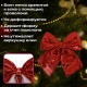 Украшение ёлочное 20х22 см, 'Бант с пайетками', полиэстер, красный, ЗОЛОТАЯ СКАЗКА, 592480