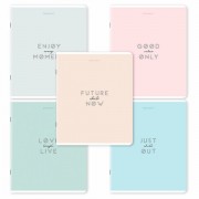 Тетрадь А5, 48 л., BRAUBERG, скоба, клетка, матовая ламинация, 'Однотонный_Пастель', (микс в спайке), 405335