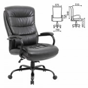Кресло офисное BRABIX PREMIUM 'Heavy Duty HD-004', НАГРУЗКА до 200 кг, экокожа, черное, 531942