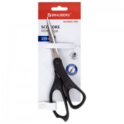 Ножницы BRAUBERG 'NUMBER ONE', 210 мм, черные, 3-сторонняя заточка, эргономичные ручки, 238850