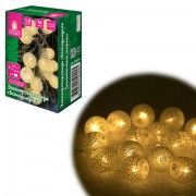 Электрогирлянда-нить комнатная 'Шарики' 1,8 м, 16 LED, бронза, тёплый белый, батарейки, ЗОЛОТАЯ СКАЗКА, 592558