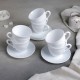 Набор чайный на 6 персон, 6 чашек объемом 220 мл и 6 блюдец, белое стекло, 'Cadix', LUMINARC, J7855, 300600