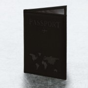 Обложка для паспорта 'Passport map', экокожа soft-touch, черная, STAFF, 238760