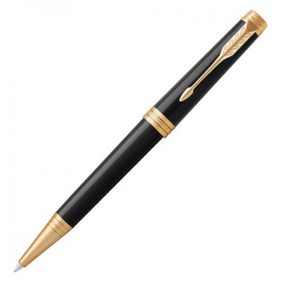 Ручка шариковая PARKER 'Premier Black Lacquer GT', корпус черный, позолоченные детали, черная, 1931412