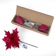 Украшение елочное КОМПЛЕКТ 3 шт., 'Цветок', диаметр 22 см, длина 20 см, красный, ЗОЛОТАЯ СКАЗКА, 592419