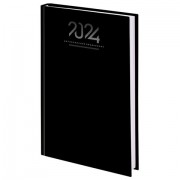 Ежедневник датированный 2024 145х215мм, А5, STAFF, ламинированная обложка, Black, 115146