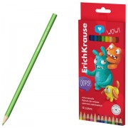 Цветные карандаши ERICH KRAUSE 'Jolly Friends', 12 цветов, шестигранные, натуральное дерево, 61792