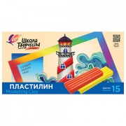 Пластилин детский ЛУЧ 'Школа творчества', 15 цветов, 300 г, стек, картонная упаковка, 29С 1764-08