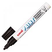 Маркер-краска лаковый (paint marker) UNI (Япония) 'Paint', 2,2-2,8 мм, ЧЕРНЫЙ, нитро-основа, алюминиевый корпус, PX-20(L) BLACK