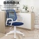 Кресло BRABIX 'Fly MG-396W', с подлокотниками, пластик белый, сетка, темно-синее, 532399, MG-396W_532399