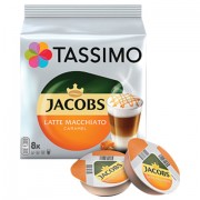 Кофе в капсулах JACOBS 'Latte Macchiato Caramel' для кофемашин Tassimo, 8 шт. х 7 г + капсулы с молоком 8 шт. х 26,5 г, 8052186