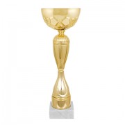 Кубок металлический 'Персис' (140х140х390 мм), основание мрамор, 'золото', 8746-390-100