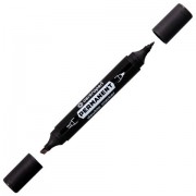 Маркер перманентный двусторонний CENTROPEN 1666, ЧЕРНЫЙ, круглый/скошенный, 1/1-4 мм, 616660112