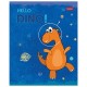 Тетрадь 12 л. HATBER клетка, обложка картон, тиснение, 'Hello Dino' (5 видов в спайке), 12Т5тВ1