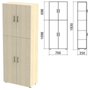 Шкаф закрытый 'Канц', 700х350х1830 мм, цвет дуб молочный (КОМПЛЕКТ)